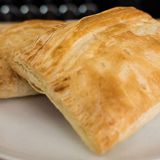 A picture of 2 cheese and onion pasties